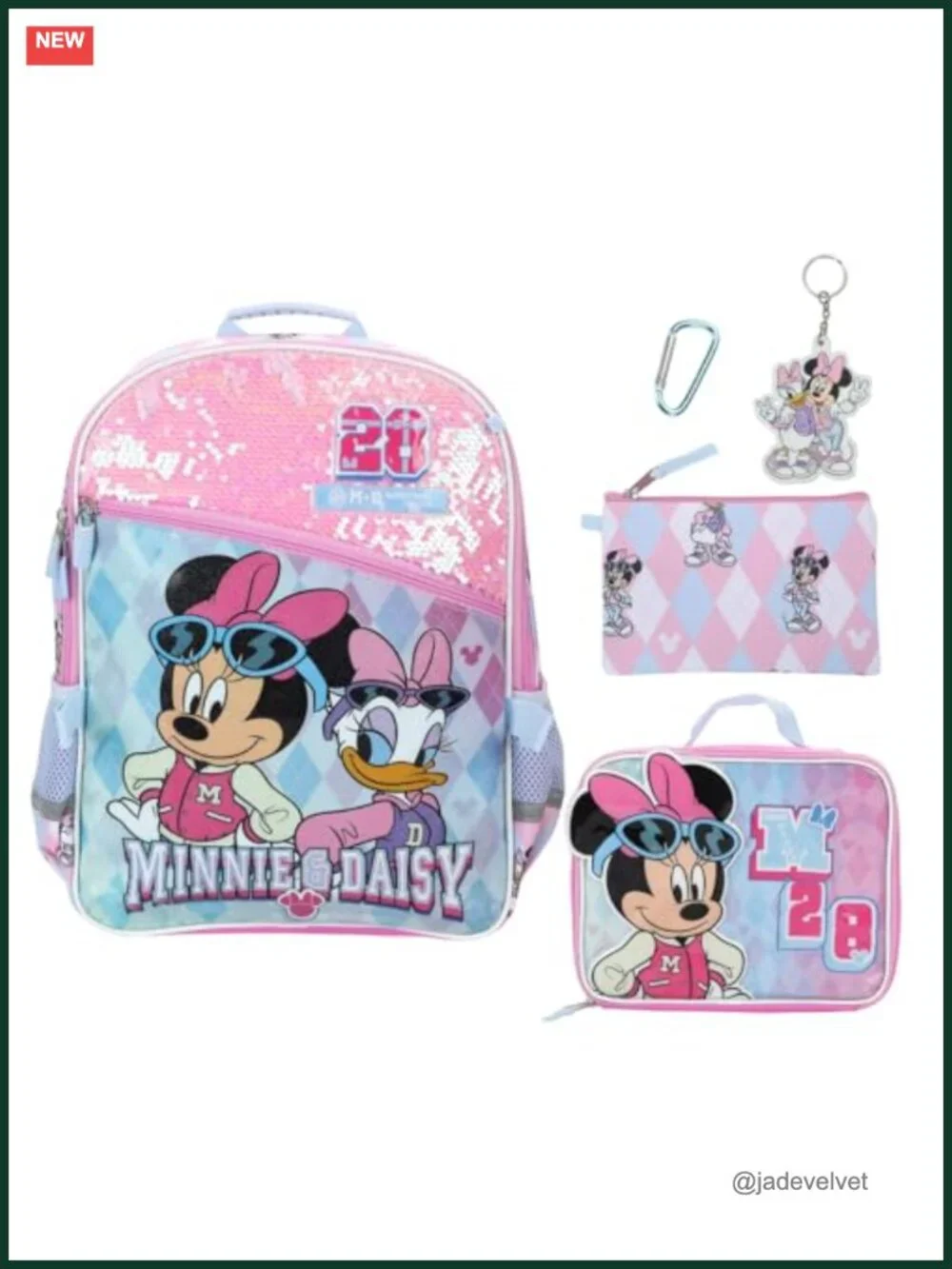 Minnie Mouse 5-Piece Backpack Lunch Box Set for School and Travel